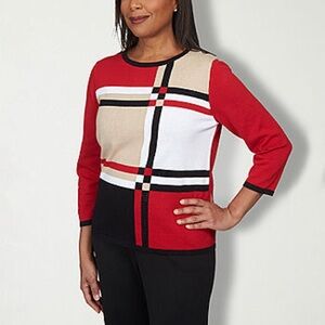 NWT Alfred Dunned  sweater top long sleeve Women's Size Medium petite 🆕 knit